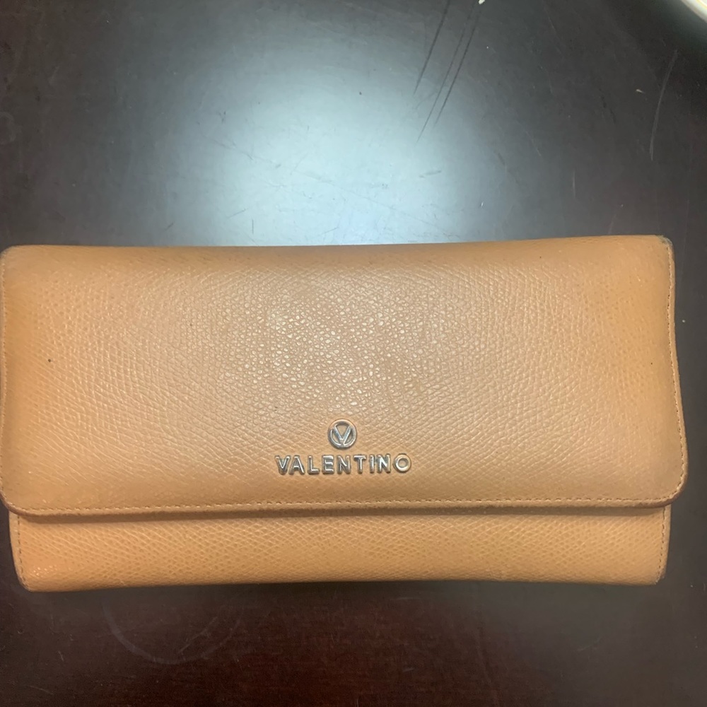 Tan Valentino Zippy Wallet